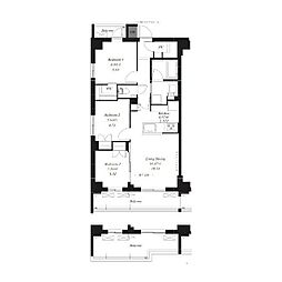 フレンシア目黒洗足 3LDKの間取図画像