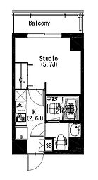 エスティメゾン戸越 1Kの間取図画像