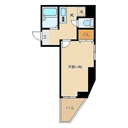 第37シンエイビル 1Kの間取図画像