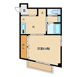 カペラ7 1Kの間取図画像