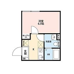 PRIME大崎 1Kの間取図画像