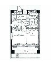 AXAS千鳥町 1LDKの間取図画像