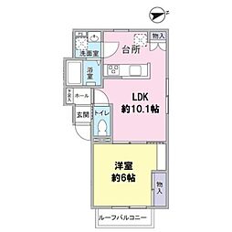 カーサ・ササキ 1LDKの間取図画像