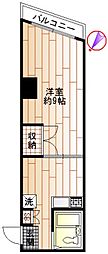 シャルム武蔵小山 1DKの間取図画像