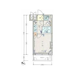 ルーブル目黒洗足 1Kの間取図画像