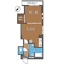 アウゼ大栄 1LDKの間取図画像