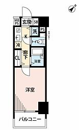 パークウェルツインズ戸越銀座壱番館 1Kの間取図画像