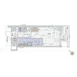 エステムプラザ品川西小山 1Kの間取図画像