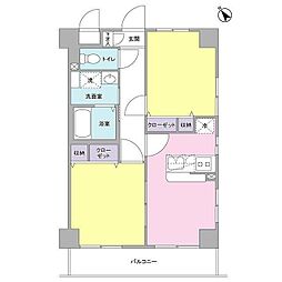 サニーヒル東 2DKの間取図画像