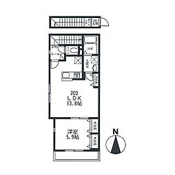 シャルール 1LDKの間取図画像