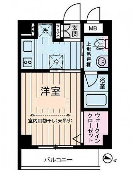 東京都世田谷区桜新町1丁目(賃貸マンション1K・2階・25.96㎡)の写真 その2