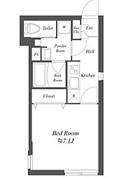 グランデュオ経堂　X 2階1Kの間取り