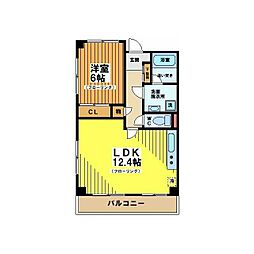 シャングリラ代々木 3階1LDKの間取り