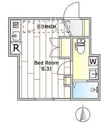 テラスハウス・深沢7丁目 1階ワンルームの間取り