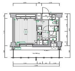 メイクスデザイン三宿 4階1Kの間取り