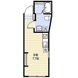 レオリオ 2階ワンルームの間取り