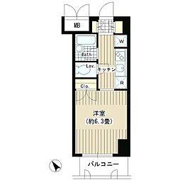 タキミハウス渋谷 5階1Kの間取り
