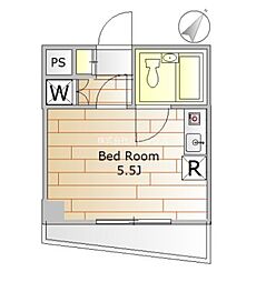 メゾンロアール ワンルームの間取図画像
