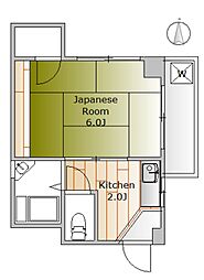 メゾン雨宮 1Kの間取図画像