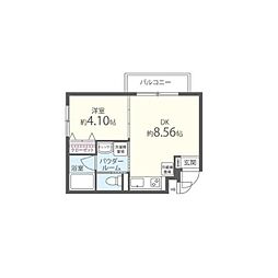 ツルマキロジ 1LDKの間取図画像
