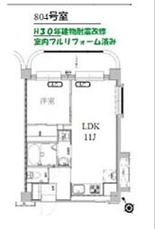 三軒茶屋グリーンマンション 1LDKの間取図画像