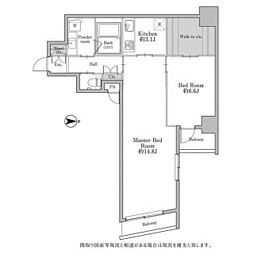 ユニテラス三軒茶屋 2Kの間取図画像