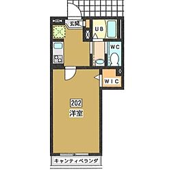 FloneDaita 1Kの間取図画像