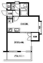 日神パレス桜上水 1DKの間取図画像