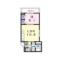 カルフール 1LDKの間取図画像
