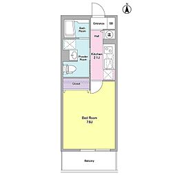 ベルク経堂壱番館 1Kの間取図画像