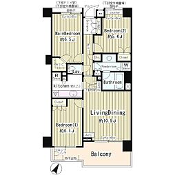 上野毛パーク・ホームズアダージオ 3LDKの間取図画像