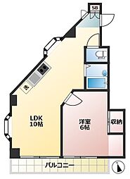 セタガヤフラット 1LDKの間取図画像