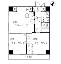 COZYCOURT三軒茶屋TOKYO 2DKの間取図画像