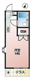 ドミール・ヒサカ ワンルームの間取図画像