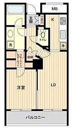 サウスポート品川レジデンス 2階1LDKの間取り