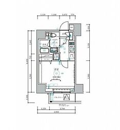 ベルシード蒲田II 3階1Kの間取り