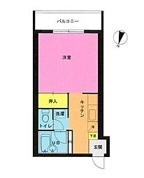 ジックス久が原 302 3階1Kの間取り