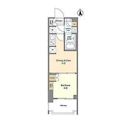 ウェルスクエア西蒲田 10階1DKの間取り