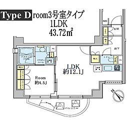 ドゥーエ五反田 8階1LDKの間取り
