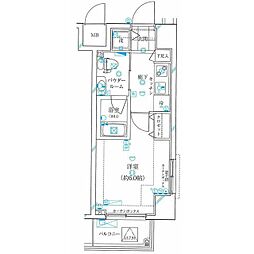 ガリシア浜松町 1Kの間取図画像