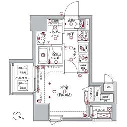 ヴァースクレイシア大井町 1Kの間取図画像