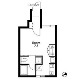 VLN2YEBISU ワンルームの間取図画像