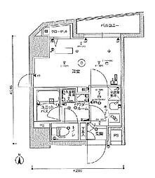 スカイコートパレス蒲田 1Kの間取図画像