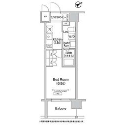 エミネンス高輪台 1Kの間取図画像