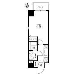 コモド川崎 1Kの間取図画像
