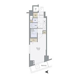ヴェルト五反田イースト 1Kの間取図画像
