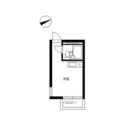 スカイコート品川 ワンルームの間取図画像