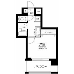 ラグジュアリーアパートメント三田慶大前 1Kの間取図画像