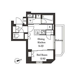 アークマーク大森西 1DKの間取図画像