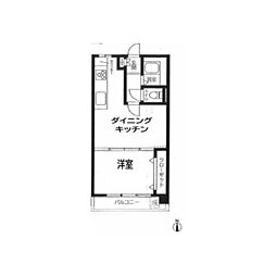 高輪ハイツ 1LDKの間取図画像